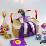 Colours of Diwali Bamboo Basket (Nationwide Delivery)