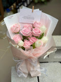 Pink Rose & White Tulip Bouquet (Klang Valley Delivery)