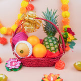 Splendour of Deepavali Fruit Basket (5 Types of Fruits) (Klang Valley Delivery)  - Deepavali Hampers & Gifts 2026