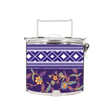 BDARI Tiffin Carrier - Dark Purple Floral Batik (Nationwide Delivery)