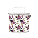 BDARI Tiffin Carrier - Dark Purple Flower (Nationwide Delivery)