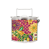 BDARI Tiffin Carrier - Maroon Green Batik (Nationwide Delivery)