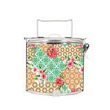 BDARI Tiffin Carrier - Orange Green Ornament (Nationwide Delivery)