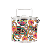 BDARI Tiffin Carrier - White Paisley (Nationwide Delivery)