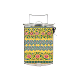 BDARI Tiffin Carrier - Yellow Chinese Ornament (Nationwide Delivery)