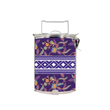 BDARI Tiffin Carrier - Dark Purple Floral Batik (Nationwide Delivery)