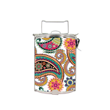 BDARI Tiffin Carrier - White Paisley (Nationwide Delivery)