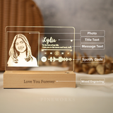 Personalised LED Acrylic Night Light With Photo Engraving