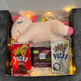 "Sweet Surprise" Unicorn Plush Soft Toy, Chocolates & Snacks Gift Box Set (Nationwide Delivery)