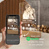 Personalised Wireless Spotify Maple Wooden LED Night Lamp - Father's Day Flowers & Gifts 2026