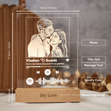 Personalised Wireless Spotify Maple Wooden LED Night Lamp - Father's Day Flowers & Gifts 2026