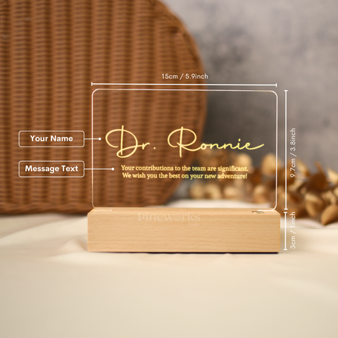 Personalised LED Acrylic Night Light With Name Engraving - Valentine's Day Flowers & Gifts 2026