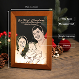 Personalized Mahogany Wood Photo Engraving Frame Night Light (Nationwide Delivery) - Father's Day Flowers & Gifts 2026