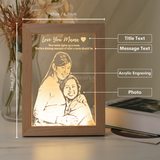 Personalized Maple Wood Photo Engraving Frame Night Light (Nationwide Delivery)