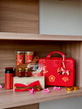 福运满箱 Abundant Fortune CNY Hamper Gift Set 2026 | Red Mini Handcarry Luggage, CNY Goodies, Bird Nest, Plate, Cutlery (Nationwide Delivery)