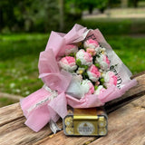 Handmade Crochet 9 Roses Bouquet with Ferrero Rocher (Klang Valley Delivery)
