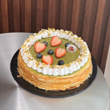Pistachio Crunch Crepe Cake