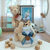 Angeliz Memory Swaddle Bear Baby Hamper Set 9 Pcs- Blue ( Nationwide Delivery)