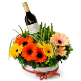 Bilyara Celebration – Wolf Blass Wine & Gerbera Flower Basket (Klang Valley Delivery Only)