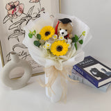 Graduation Bear Bouquet with Dainty White Chamomile