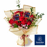 Rosa Leonidas Belgian Chocolate Fresh Rose Bouquet (Klang Valley Delivery)