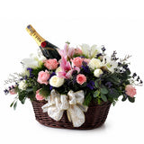 Steingaden – Moët & Chandon Champagne Flower Basket (Klang Valley Delivery Only)