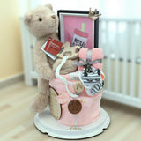Angeliz Memory Swaddle Bear Baby Hamper Set 9 Pcs- Pink ( Klang Valley Delivery Only)