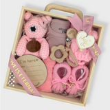 Angeliz Knitted Brown Wooden Box 10pcs Set-Neutral ( Klang Valley Delivery)
