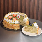 Pistachio Crunch Crepe Cake