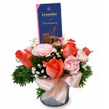 Leonidas Sweet Blush – Chocolate & Roses Carnations Flowers