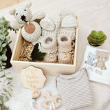 Angeliz Knitted Brown Wooden Box 10pcs Set-Neutral ( Klang Valley Delivery)