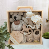 Angeliz Knitted Brown Wooden Box 10pcs Set-Neutral ( Klang Valley Delivery)