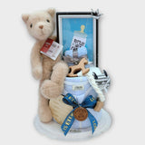 Angeliz Memory Swaddle Bear Baby Hamper Set 9 Pcs- Blue ( Klang Valley Delivery Only)