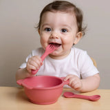 Angeliz First Meal Feeding Wooden Set 10pcs - Maroon (Klang Valley Delivery)
