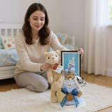 Angeliz Memory Swaddle Bear Baby Hamper Set 9 Pcs- Blue ( Klang Valley Delivery Only)