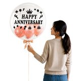Happy Anniversary Globe Balloon with Mini Balloons - Helium Filled (Klang Valley Delivery)