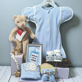 Angeliz Memory Swaddle Bear Baby Hamper Set 9 Pcs- Blue ( Nationwide Delivery)