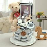 Angeliz Memory Swaddle Bear Baby Hamper Set 9 Pcs- Grey ( Nationwide Delivery)