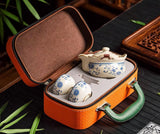 Sipping Serenity Tea Set (Dark Green & Orange) Nationwide Delivery