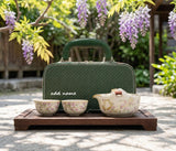 Sipping Serenity Tea Set (Dark Green & Orange) Nationwide Delivery