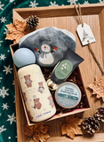 The Beary Warm & Fuzzy Gift Box with "Personalised Name" on towel & tumbler (Nationwide Delivery)