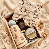 The Beary Warm & Fuzzy Gift Box for Baby & Mommy with "Personalised Name" on tumbler (Nationwide Delivery)