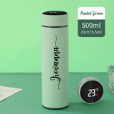 Personalised Stainless Steel Water Thermos Bottle With Smart Mug Temperature Display (Nationwide Delivery)