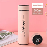 Personalised Stainless Steel Water Thermos Bottle With Smart Mug Temperature Display (Nationwide Delivery)