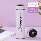 Personalised Stainless Steel Water Thermos Bottle With Smart Mug Temperature Display (Nationwide Delivery)