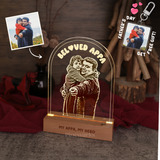 Personalised Arch Maple Wooden Photo LED Night Lamp - Father's Day Flowers & Gifts 2026
