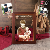Personalized Mahogany Wood Photo Engraving Frame Night Light (Nationwide Delivery) - Father's Day Flowers & Gifts 2026