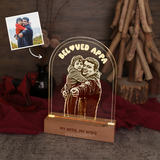 Personalised Arch Maple Wooden Photo LED Night Lamp