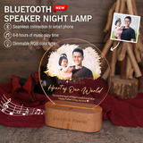 Round Bluetooth Speaker Maple Wooden RGB LED Night Lamp (Full Color)