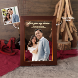 Personalized Mahogany Wood Photo Printing Frame Night Light